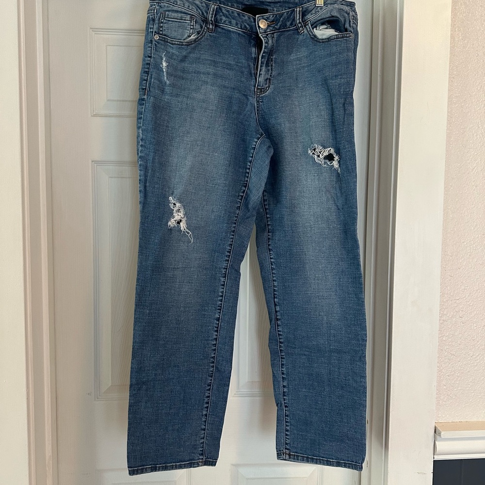 Women's Distressed Blue Jeans